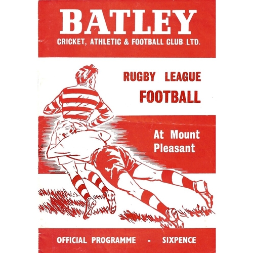1969/69 Batley v Bradford Northern Rugby League programme