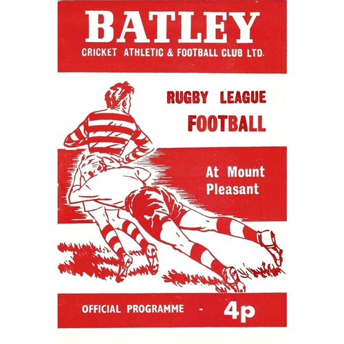 1971/72 Batley v Leeds Rugby League programme
