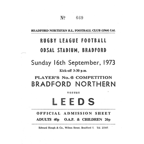 Leeds Away Rugby League Programmes