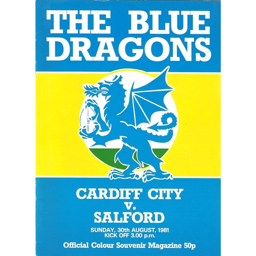 Cardiff City Home Rugby League Programmes
