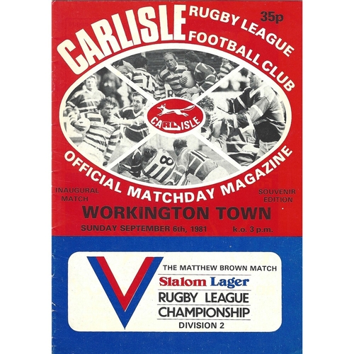 1981/82 Carlisle v Workington Town Rugby League programme