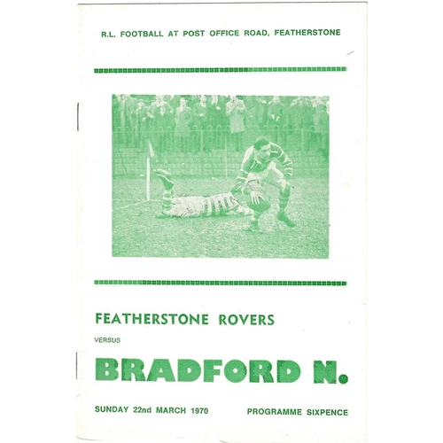 Featherstone Rovers Home Rugby League Programmes