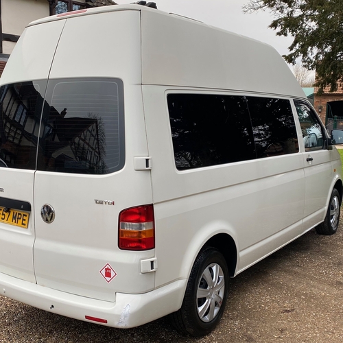 2007 (57)reg VW Transporter T5 1.9 TDi Camper Van LWB High Top 2 Berth White