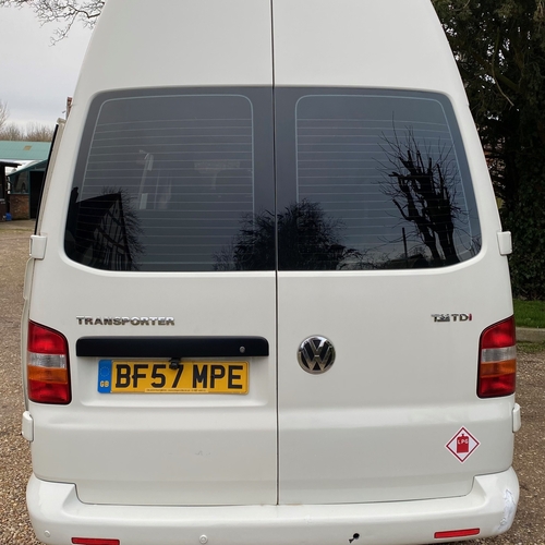 2007 (57)reg VW Transporter T5 1.9 TDi Camper Van LWB High Top 2 Berth White