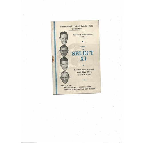 Peterborough United v Select X1 Friendly Football Programme 1955/56