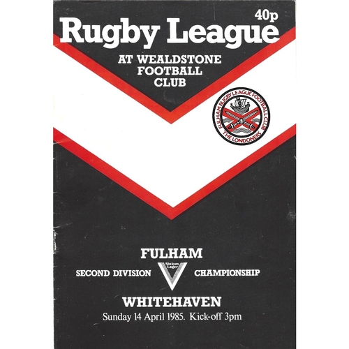 Fulham Home Rugby League Programmes