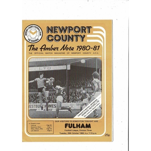 Newport County Home Football Programmes