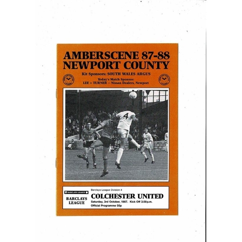 Colchester United Away Football Programmes