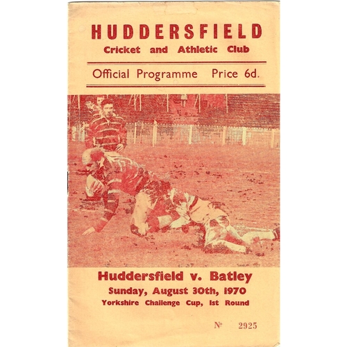 1970/71 Huddersfield v Batley Rugby League programme