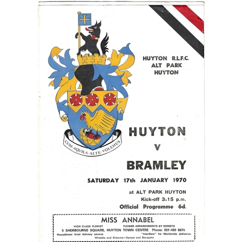 1969/70 Huyton v Bramley Rugby League programme