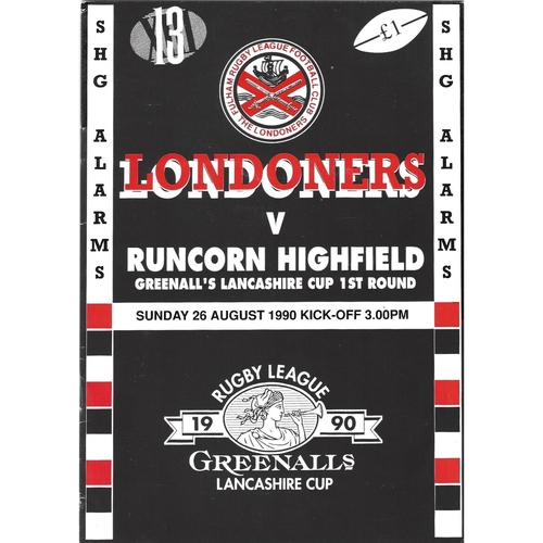 Runcorn Highfield Away Rugby League Programmes