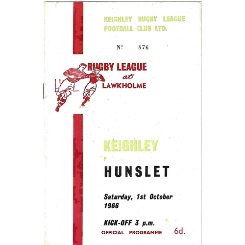 1966/67 Keighley v Hunslet Rugby League programme
