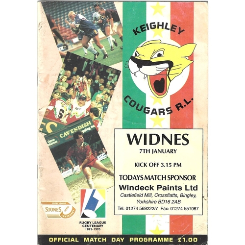 1995/96 Keighley Cougars v Widnes Rugby League programme