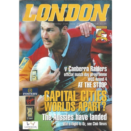 London Crusaders/London Broncos Home Rugby League Programmes