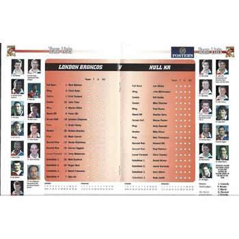 1997/98 London Broncos v Hull Kingston Rovers Silk Cut Challenge Cup Quarter Final Rugby League programme & Match Ticket