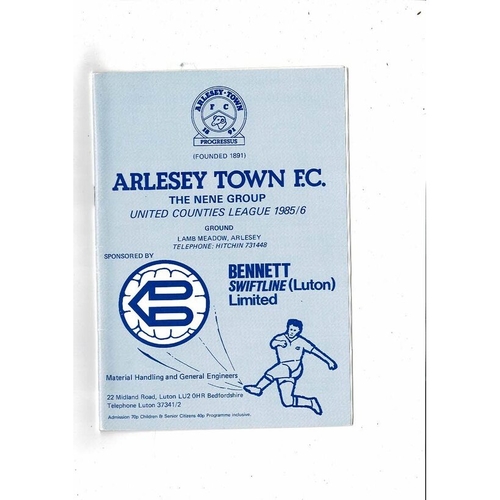 Arlesey Town v St Margaretsbury Vase Football Programme 1985/86