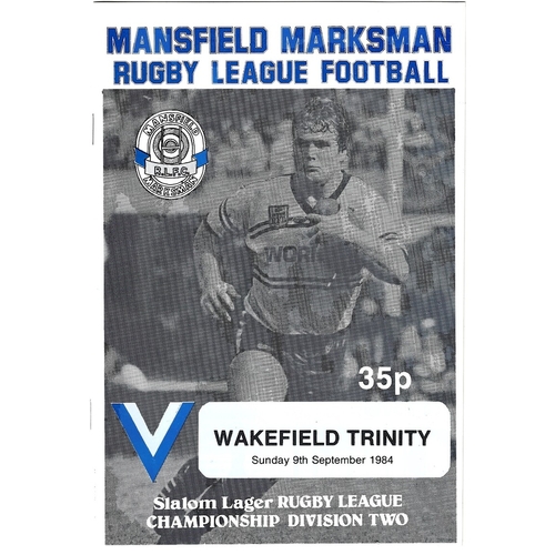 1984/85 Mansfield Marksman v Rugby League programme