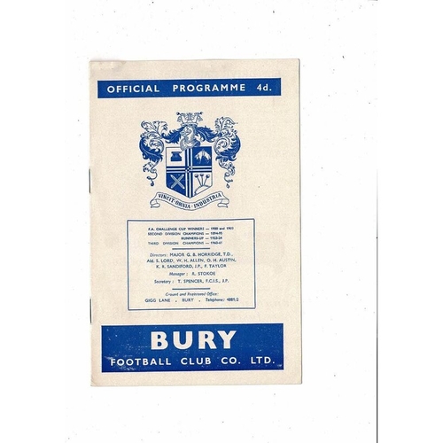 1964/65 Bury v Swindon Town Football Programme + Press Cutting