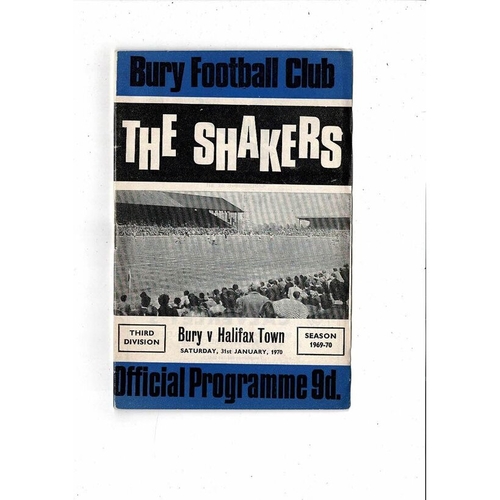 1969/70 Bury v Halifax Town Football Programme + League Review