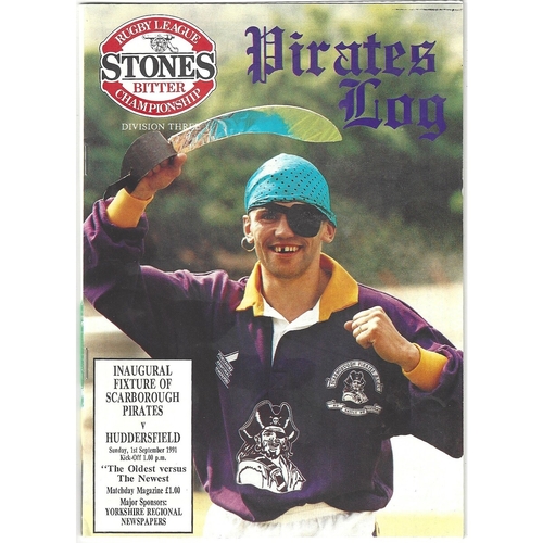 1991/92 Scarborough Pirates v Huddersfield Rugby League Programme
