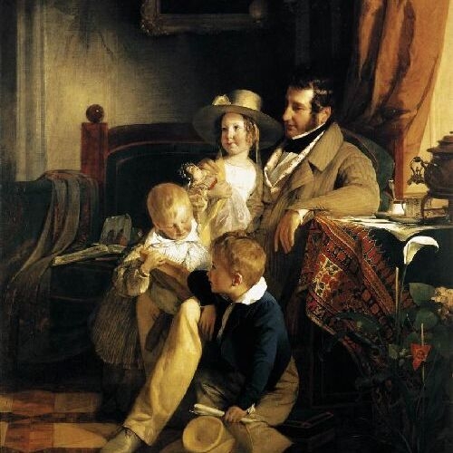 Rudolf von Arthaber with His Children