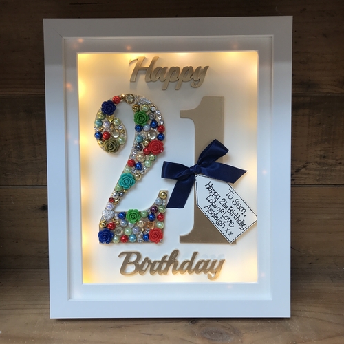 LED Happy 21 st birthday frame