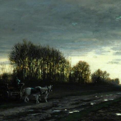 Landscape with a Farm Wagon, Sunset