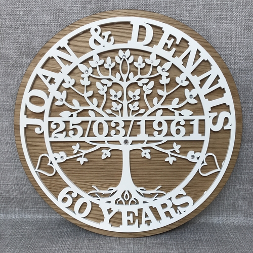 Customised Tree Of Life Wedding Anniversary Gift | Tree Of Life Monogram | Special Anniversary Gift