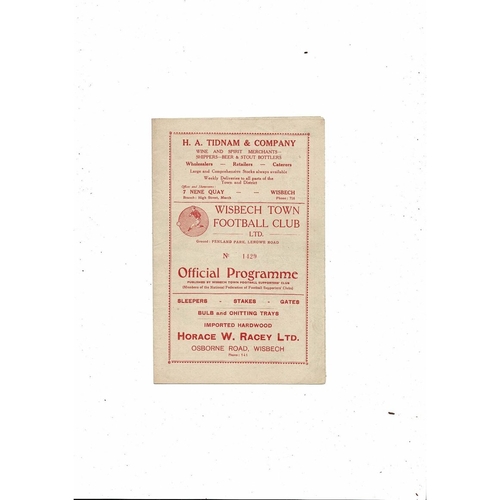 Wisbech Town v March Town FA Cup Football Programme 1953/54