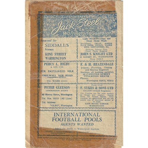 1964/65 Warrington v Oldham Rugby League programme