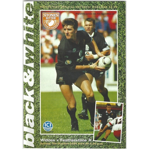 1994/95 Widnes v Featherstone Rovers Rugby League programme