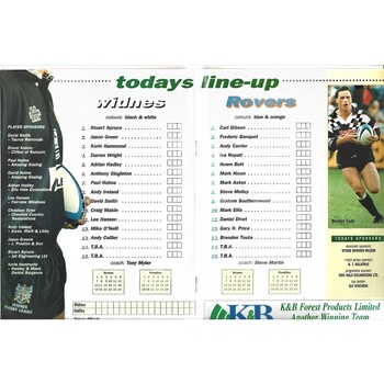 1994/95 Widnes v Featherstone Rovers Rugby League programme