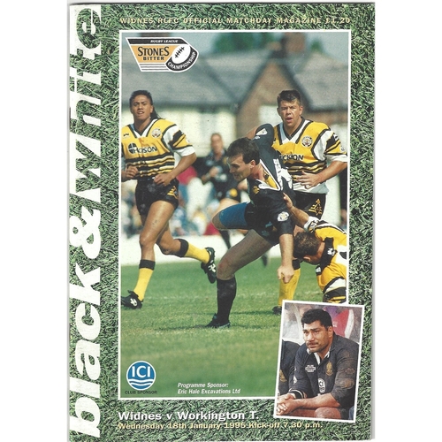 1994/95 Widnes v Workington Town Rugby League programme
