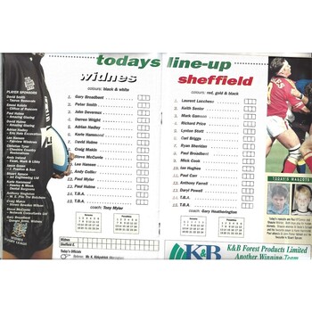 1994/95 Widnes v Sheffield Eagles Rugby League programme