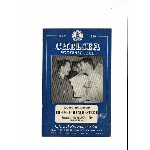 1949/50 Chelsea v Manchester United FA Cup Football Programme