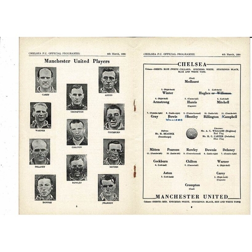1949/50 Chelsea v Manchester United FA Cup Football Programme