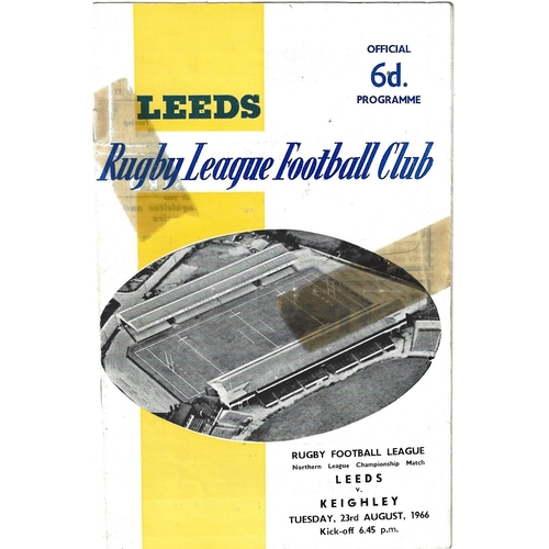 1966/67 Leeds v Keighley Rugby League programme