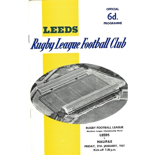 1966/67 Leeds v Halifax Rugby League programme