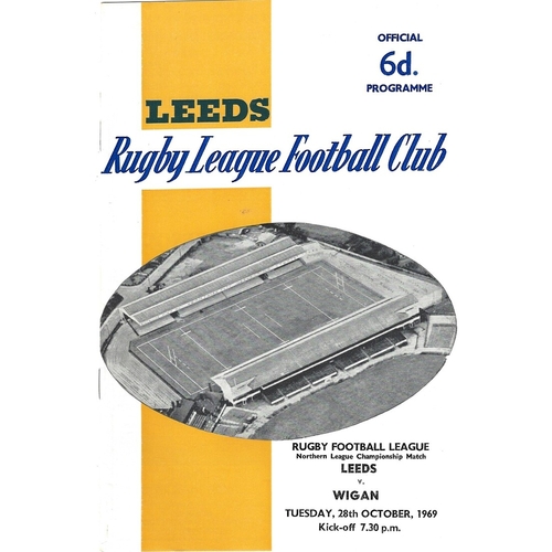 1969/70 Leeds v Wigan Rugby League programme