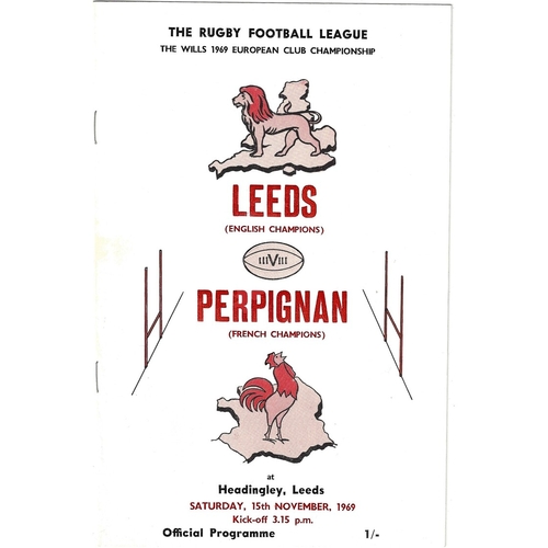 1969/70 Leeds v Perpignan European Club Championship Rugby League programme