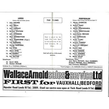 1969/70 Leeds v Perpignan European Club Championship Rugby League programme