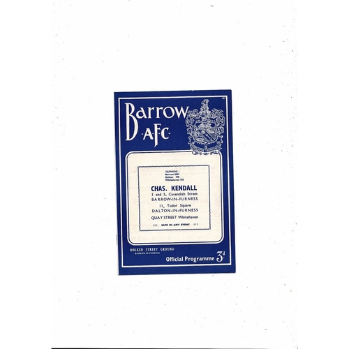 1957/58 Barrow v Halifax Town Football Programme