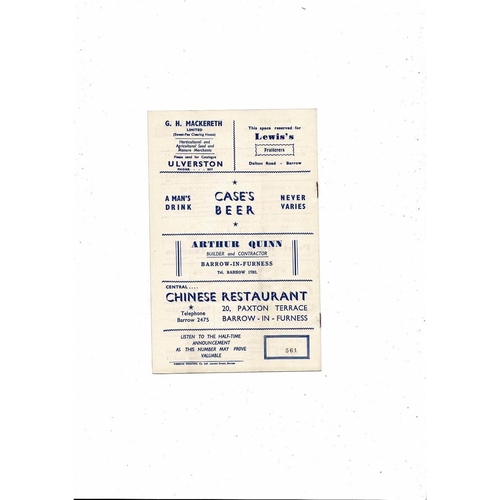 1957/58 Barrow v Halifax Town Football Programme
