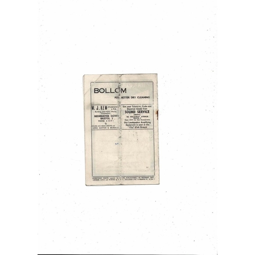 1957/58 Bristol City v Blackburn Rovers Football Programme