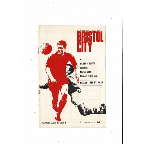 1966/67 Bristol City v Derby County Football Programme