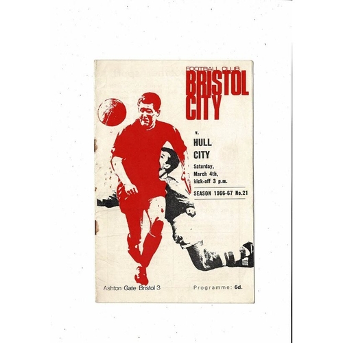 1966/67 Bristol City v Hull City Football Programme