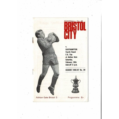 1966/67 Bristol City v Southampton FA Cup Football Programme