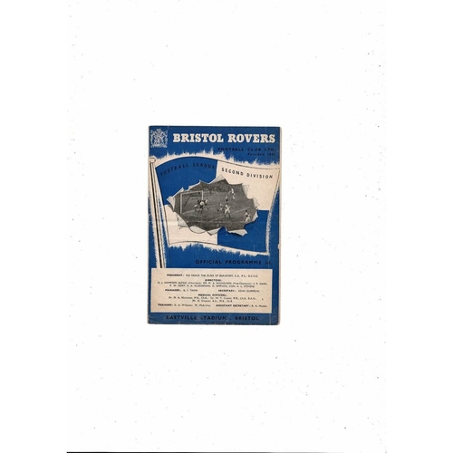 1953/54 Bristol Rovers v Doncaster Rovers Football Programme