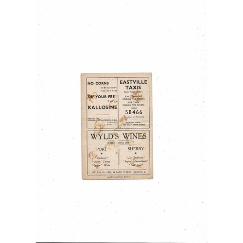 1953/54 Bristol Rovers v Doncaster Rovers Football Programme