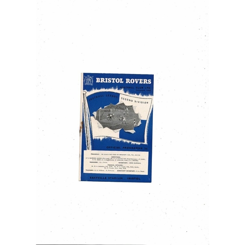 1954/55 Bristol Rovers v Stoke City Football Programme